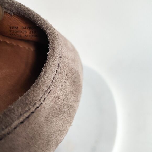 Frye Ballet Flats Size 10 Taupe Leather Suede Trendy Regina Pointed Toe Coquette - Picture 11 of 13